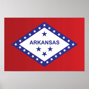 Póster State Flag of Arkansas, USA