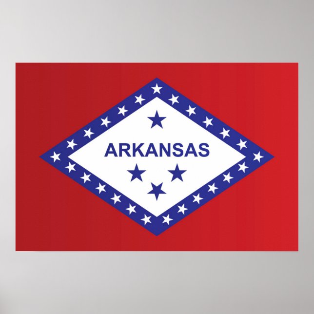 Póster State Flag of Arkansas, USA (Frente)