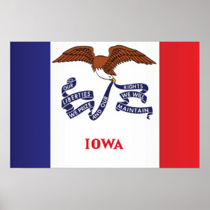 Póster State Flag of Iowa, USA