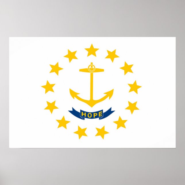 Póster State Flag of Rhode Island, USA (Frente)