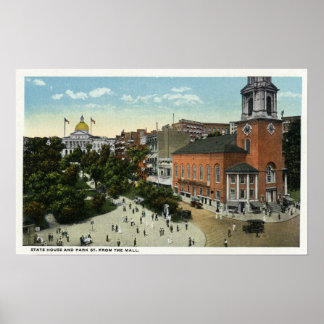 Póster State House y Park Street View desde el centro com