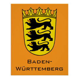 Póster State of Baden-Württemberg Grand Coat of Arms Art