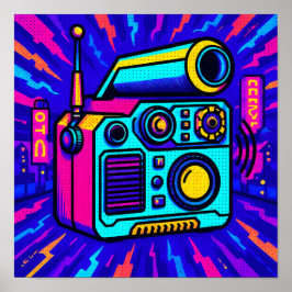 Póster Statement Glitch City Pop Art Home Decor Print