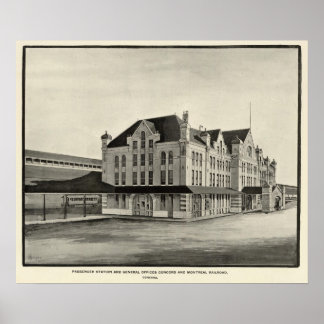 Póster Station, Concord & Montreal Railroad, Concord