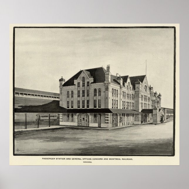 Póster Station, Concord & Montreal Railroad, Concord (Frente)