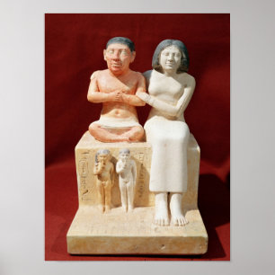 Póster Statuette of the dwarf Seneb and his family