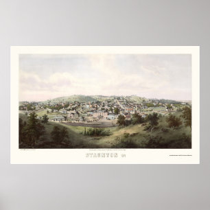 Póster Staunton, mapa panorámico VA - 1857