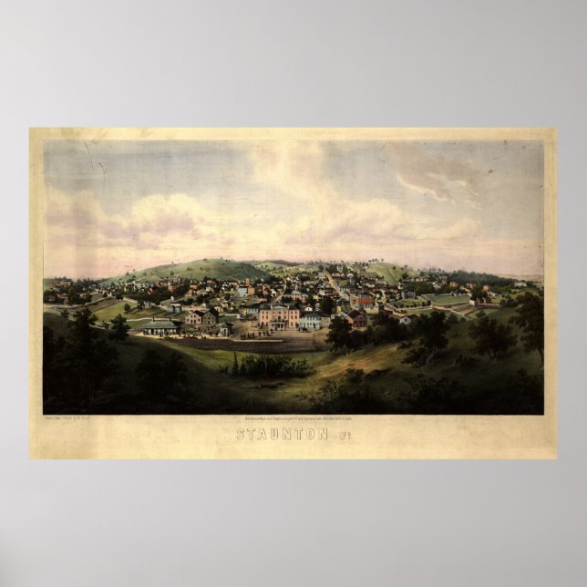 Póster Staunton, Virginia (1857) (Frente)