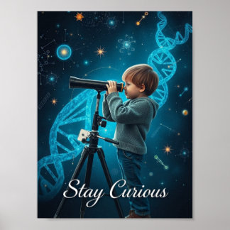 Póster Stay Curious - Poster de Ciencias Educativas
