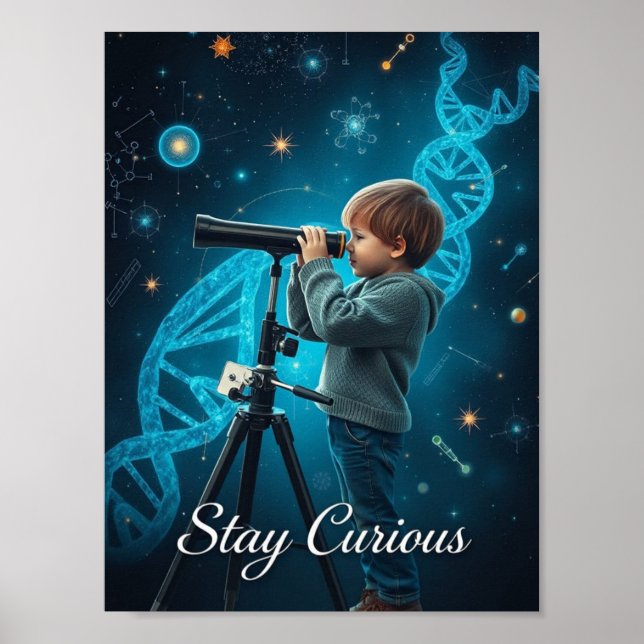 Póster Stay Curious - Poster de Ciencias Educativas (Frente)
