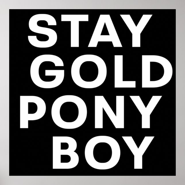 PÓSTER STAY GOLD PONY BOY (Frente)