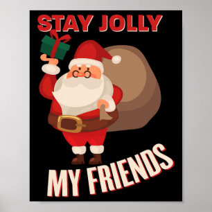 Póster Stay Jolly Mis Amigos Navidades Guay Holiday Costu