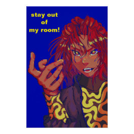 Póster Stay out of my room Pixelart changing girl