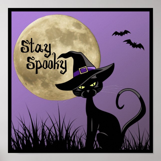 Póster Stay Spooky Halloween Witchen Cat Poster (Frente)