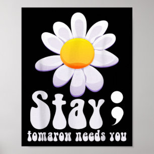 Póster Stay Tomorrow Necesita Conciencia sobre Salud Ment
