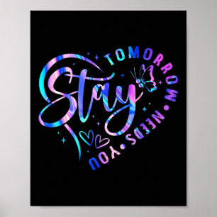 Póster Stay Tomorrow Necesita prevención del suicidio car