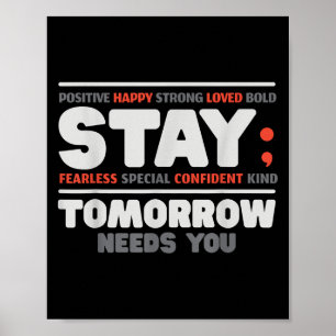 Póster Stay Tomorrow Necesita Su Conciencia Sobre La Salu
