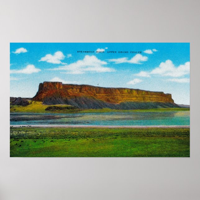 Póster Steamboat Rock, Upper Grand Coulee Dam (Frente)