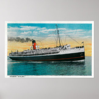 Póster Steamer "Avalon" at Santa Catalina Island