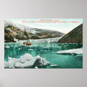 Póster Steamer Spokane pasa por glaciar