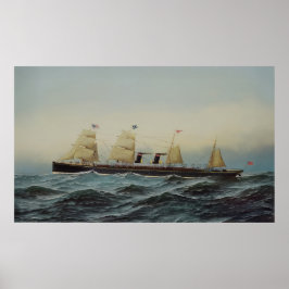 Póster Steamer transatlántico de la línea SS Alaska Guion