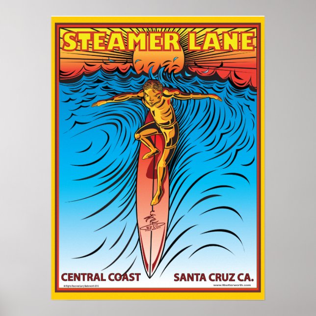 PÓSTER STEAMERLANE SURF SANTA CRUZ (Frente)