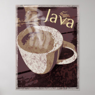 Póster Steaming Rustic Java Mug
