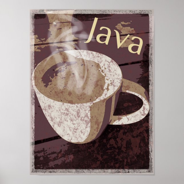 Póster Steaming Rustic Java Mug (Frente)