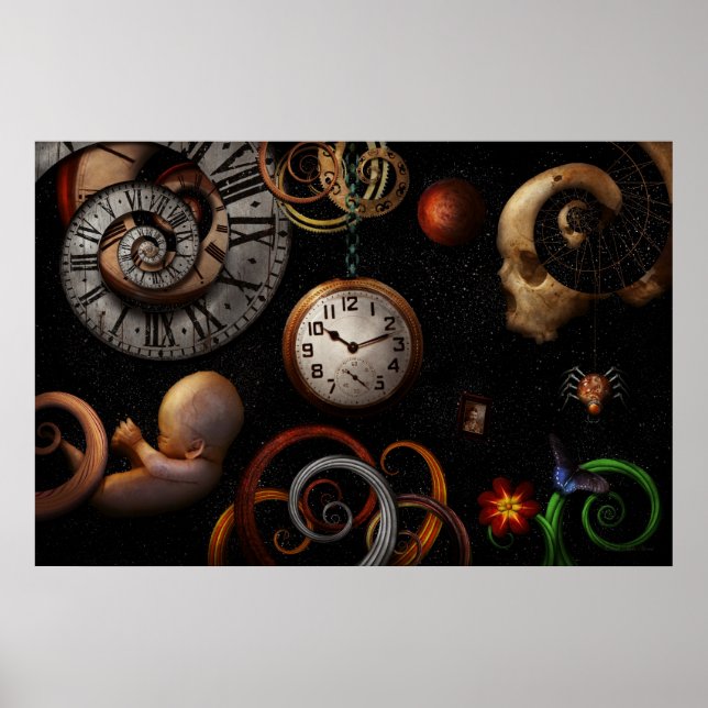 Póster Steampunk - Abstracto - El principio y el fin (Frente)