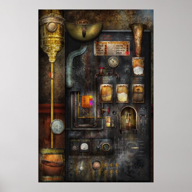 Póster Steampunk - All that for a cup of coffee (Frente)