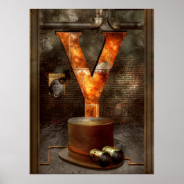 Póster Steampunk - Alphabet - Y es para gafas amarillas