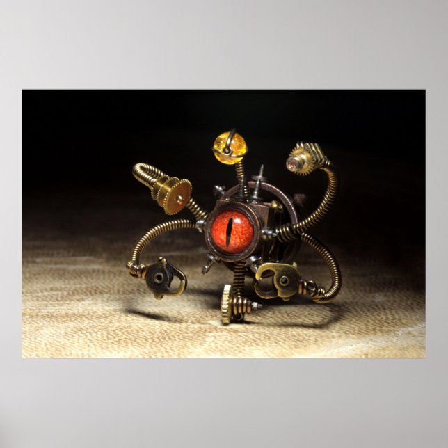 Póster Steampunk Beholder Robot (Frente)