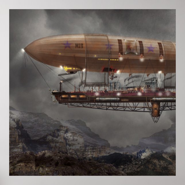 Póster Steampunk - Blimp - Airship Maximus (Frente)