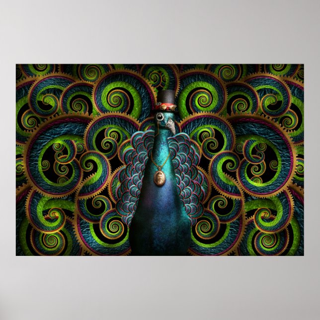 Póster Steampunk - Bonito como pavo real (Frente)