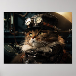 Póster Steampunk Cat