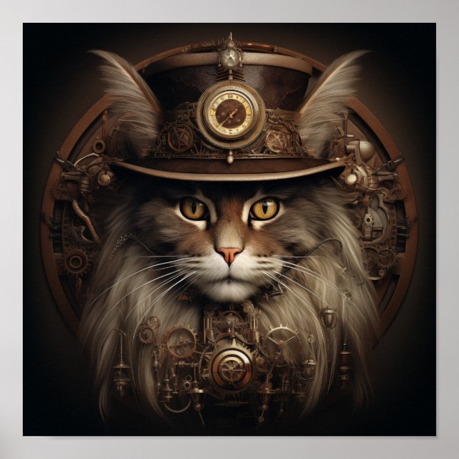 Póster Steampunk Cat (Frente)