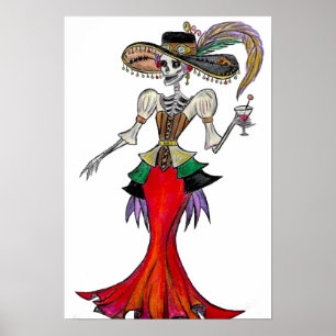 Póster Steampunk Catrina, poster de Dia de los Muertos