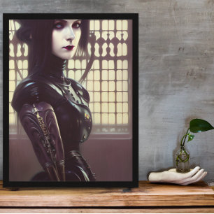 Póster Steampunk Chica gótico Ojos de diferentes colores