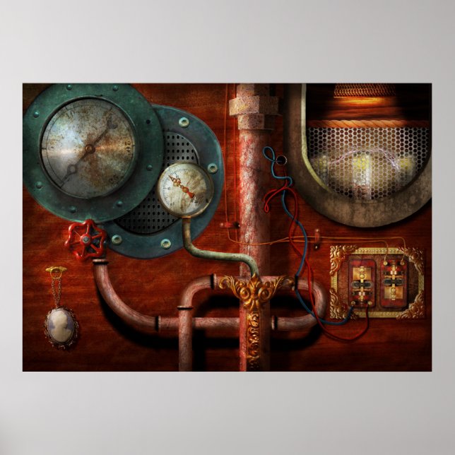 Póster Steampunk - Controles (Frente)