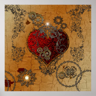 Póster Steampunk, corazón increíble