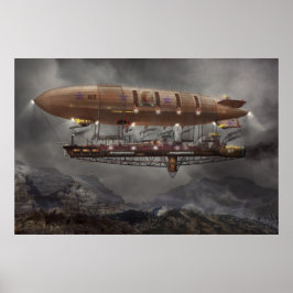 Póster Steampunk - Dirigible - Aeronave Maximus