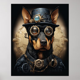 PÓSTER STEAMPUNK DOBERMAN