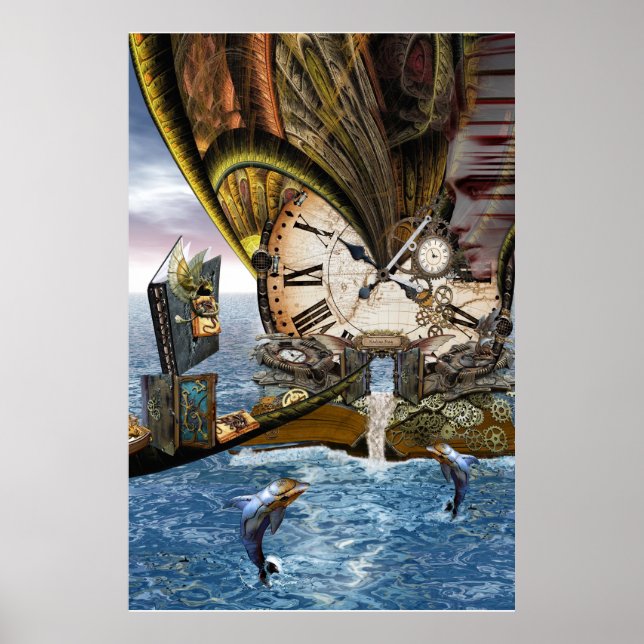 Póster Steampunk dragon story book (Frente)