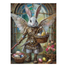Steampunk Easter Bunny Warrior Angel