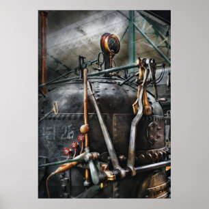 Póster Steampunk - el motor de vapor