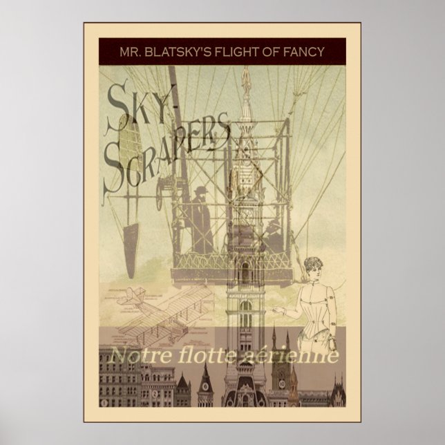 Póster SteamPunk ~ El vuelo de Fancy del Sr. Blatsky (Frente)
