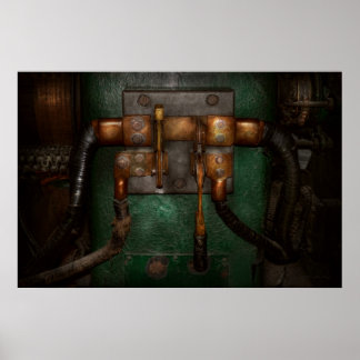 Póster Steampunk - Eléctrico - Tira del interruptor