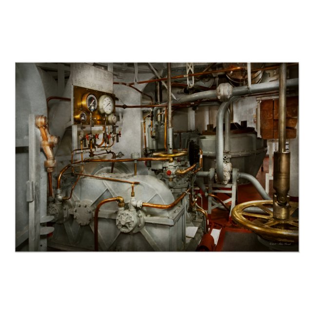 Póster Steampunk - En la sala de máquinas (Anverso)