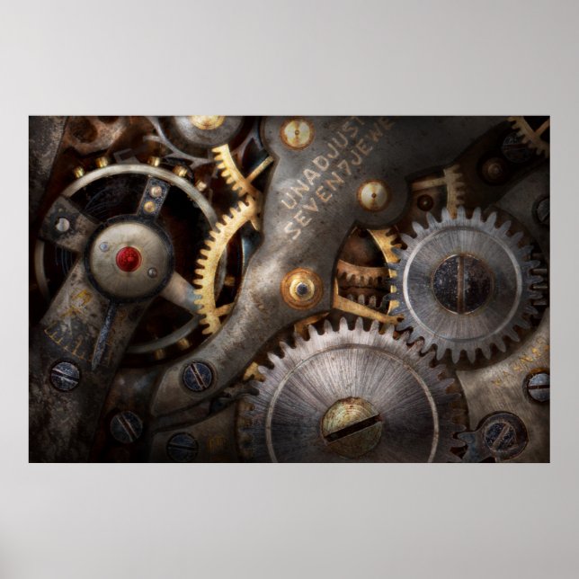 Póster Steampunk - Engranajes - Horología (Frente)