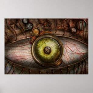 Póster Steampunk - Espeluznante - Ojo en la tecnología
